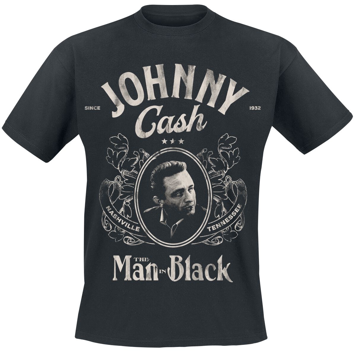 Image of Johnny Cash The Man In Black T-Shirt schwarz