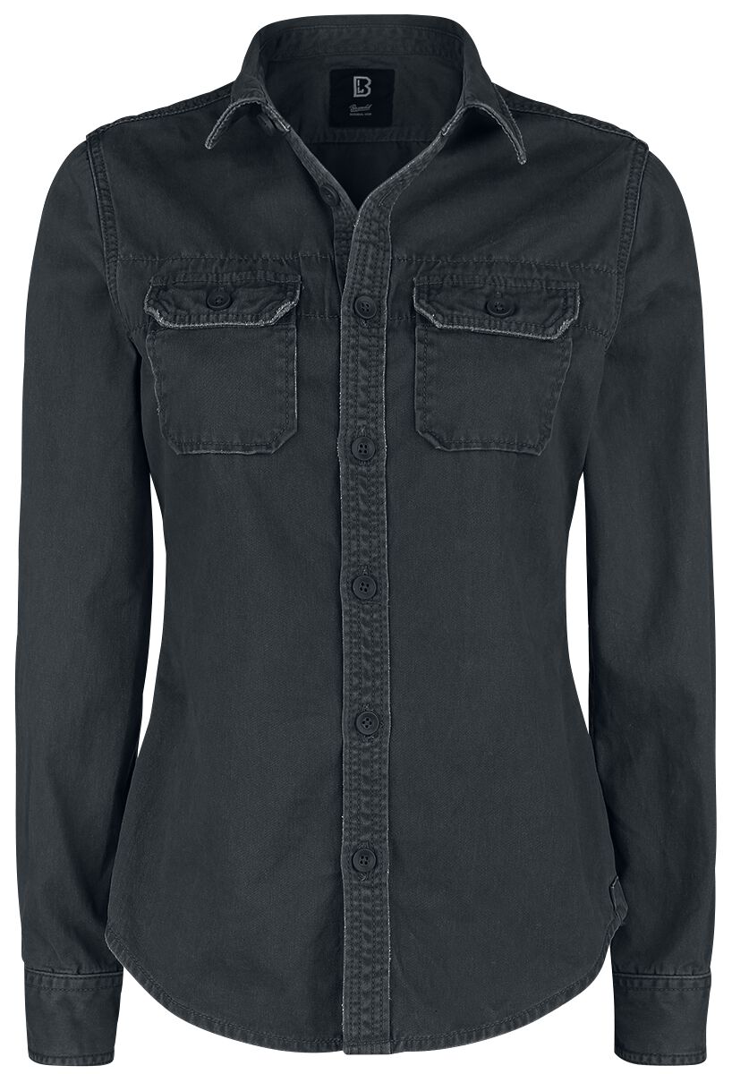 Brandit Langarmhemd - Girls Vintage Shirts Longsleeve - XS bis 4XL - für Damen - Größe 4XL - schwarz