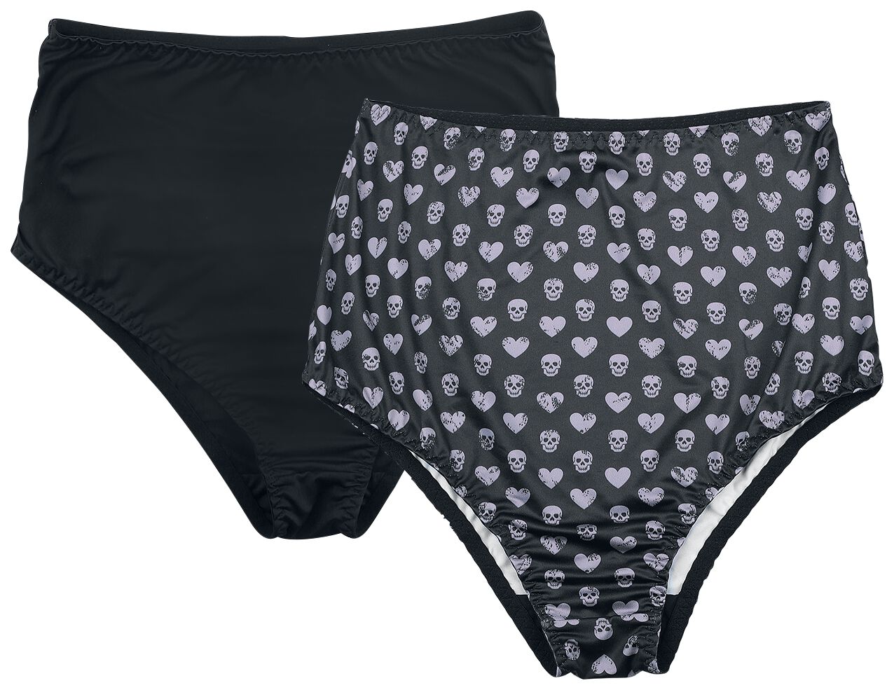 Rock Rebel by EMP Black High-Waist Panties with Skull and Heart Design Panty black