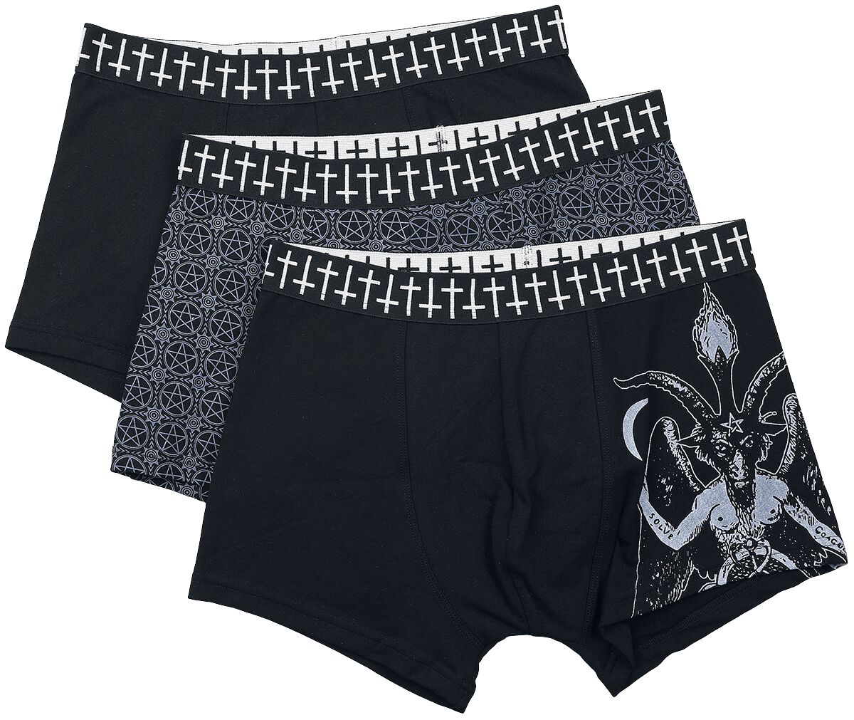 Gothicana by EMP Black Boxer Shorts with Gothic Symbols Boxer Shorts Set black