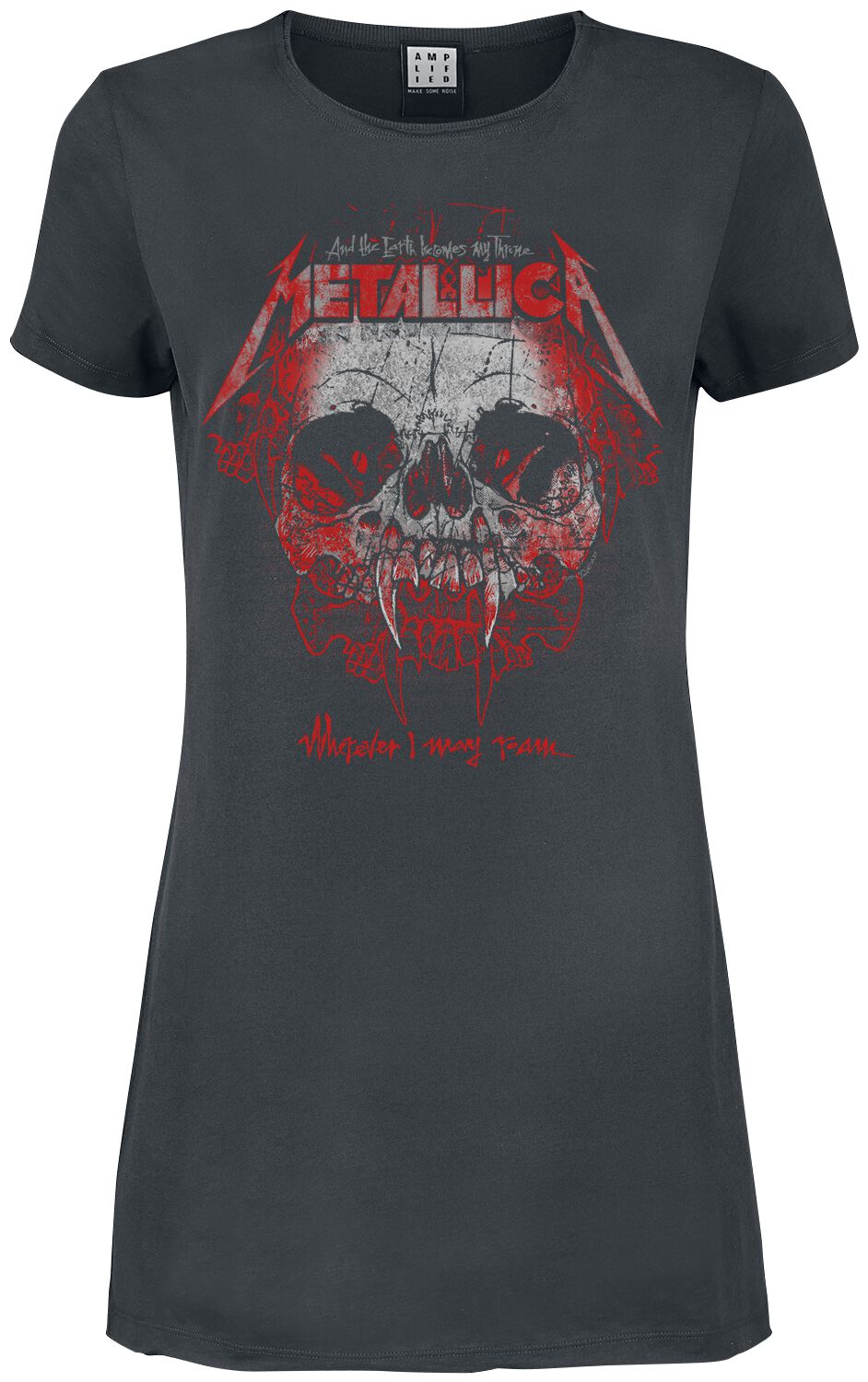 Metallica Amplified Collection - Wherever I May Roam Kurzes Kleid charcoal in XL
