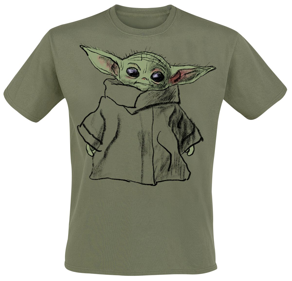 Star Wars T-Shirt - The Mandalorian - Grogu - Sketch - S bis XXL - für Männer - Größe L - grün  - EMP exklusives Merchandise!