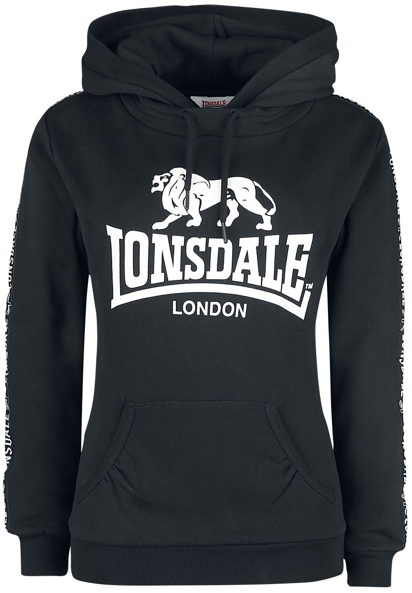 Levně Lonsdale London Dihewyd Dámská mikina s kapucí černá