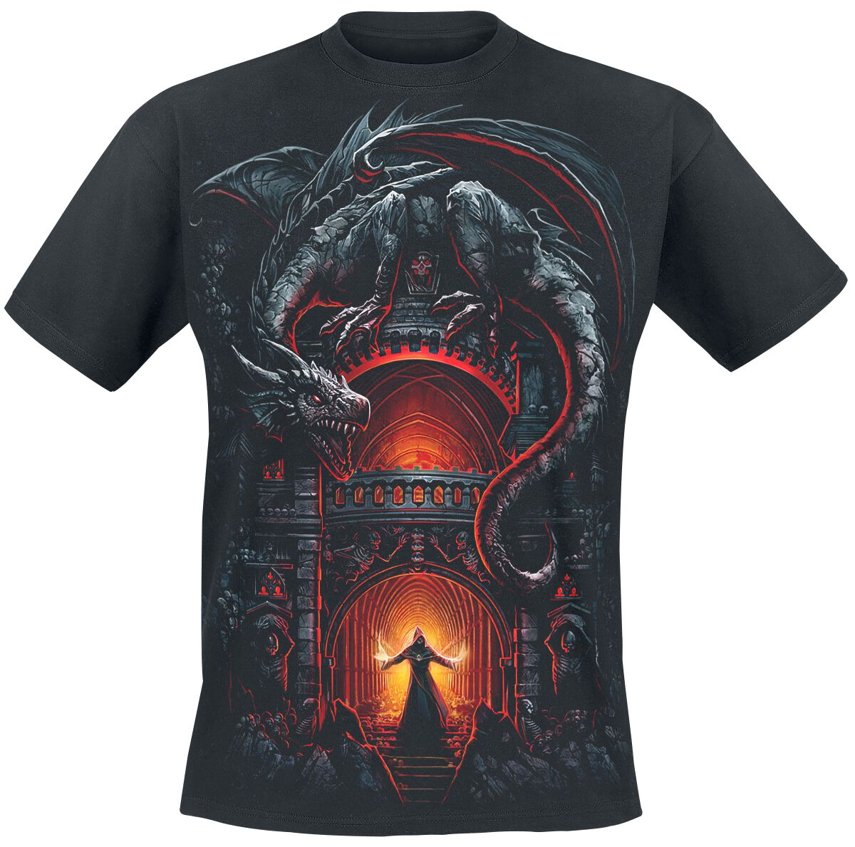 Spiral Dragon`s Lair T-Shirt schwarz in XL