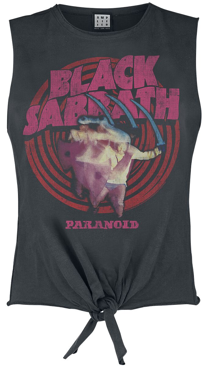 Image of Black Sabbath Amplified Collection - Paranoid Girl-Top charcoal