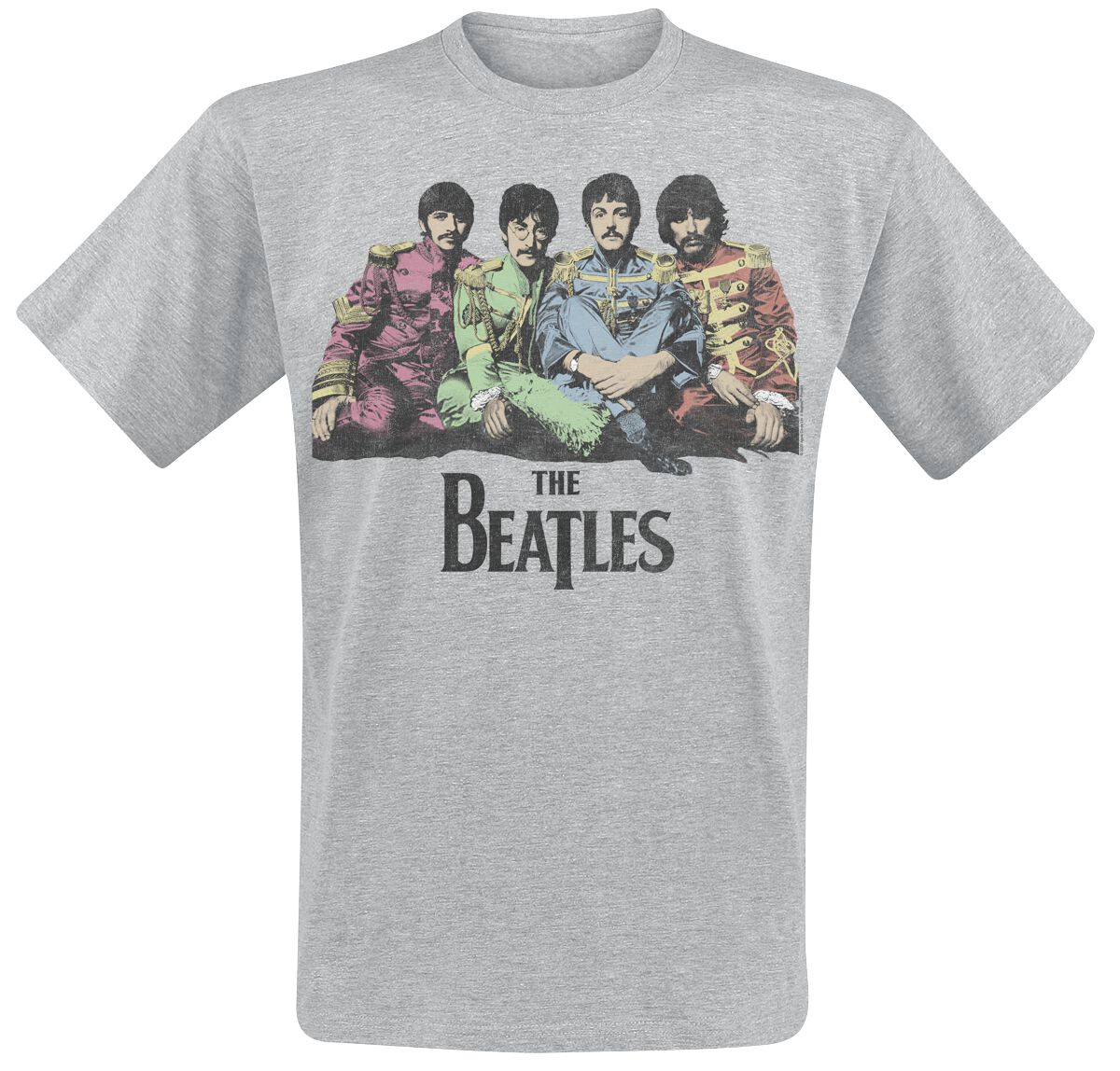 Image of The Beatles Sgt Pepper Band T-Shirt grau meliert