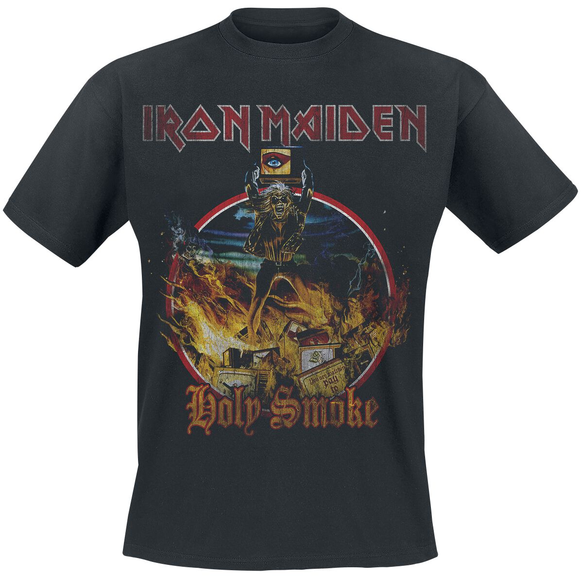 Levně Iron Maiden Holy Smoke Tričko černá