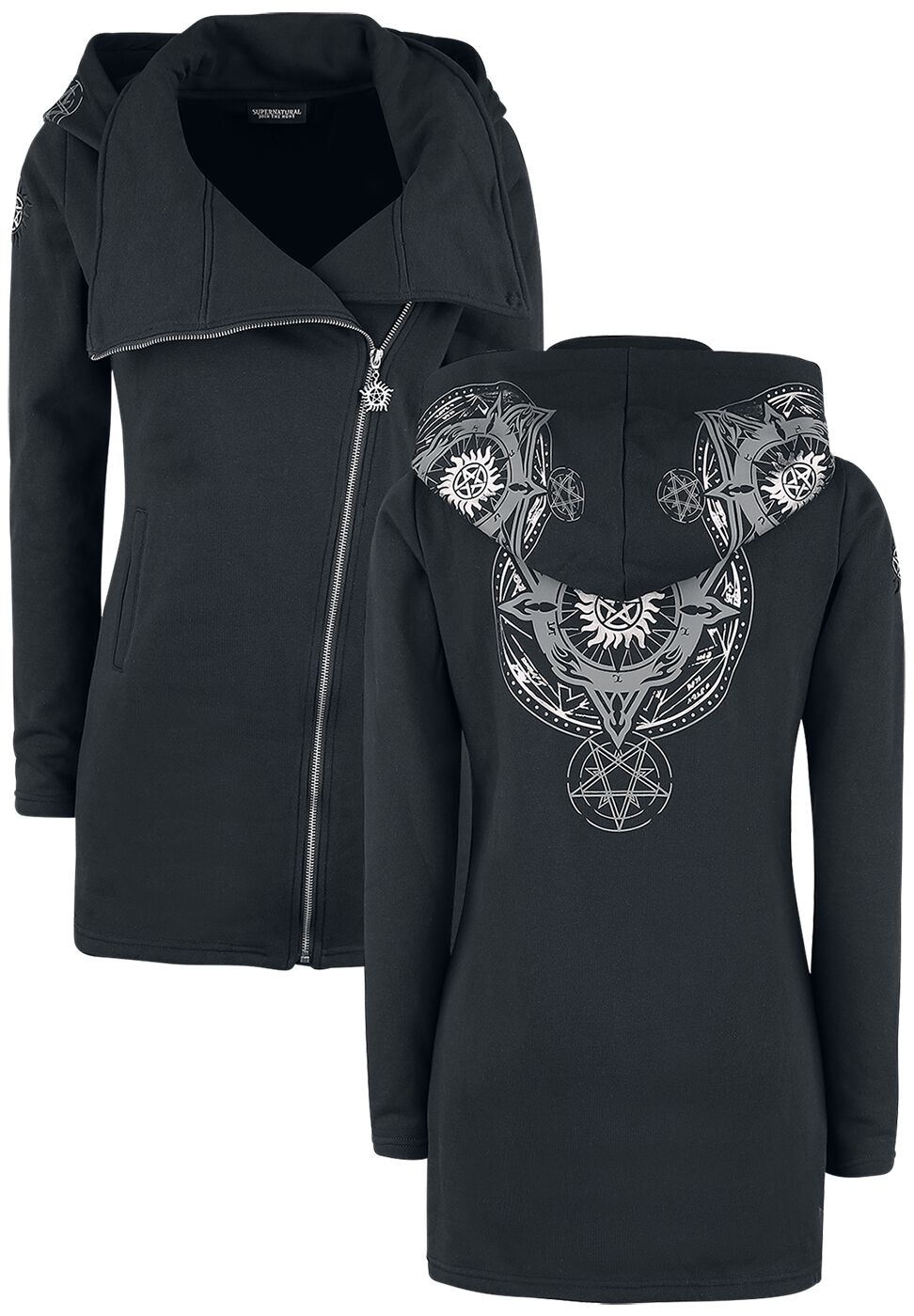 Sweat-shirt zippé à capuche de Supernatural - Hunter Inside - S à 4XL - pour Femme - noir