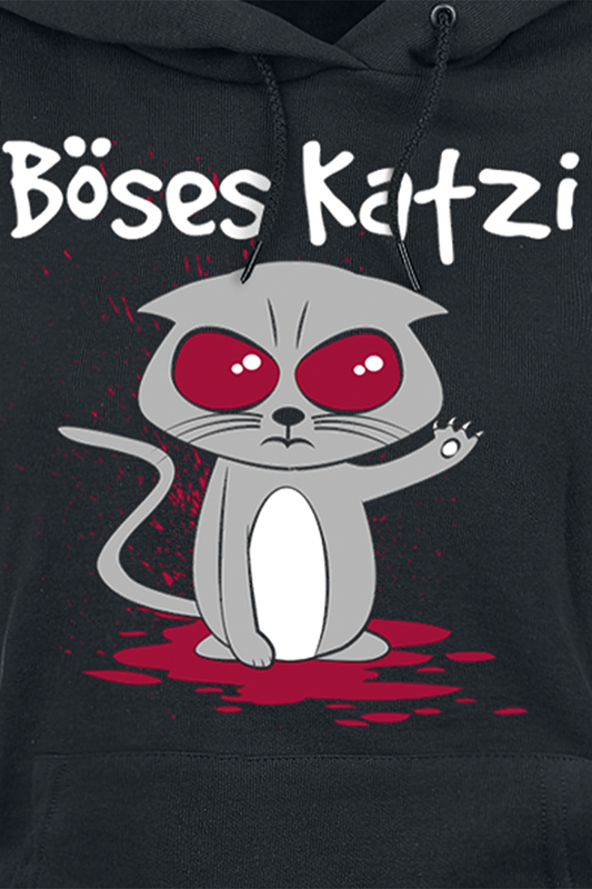 Tierisch Tierisch - Böses Katzi Kapuzenpullover schwarz