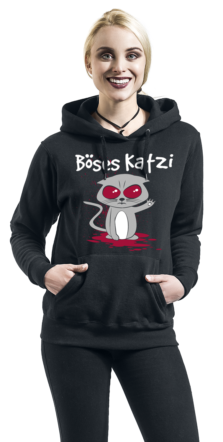 Tierisch Tierisch - Böses Katzi Kapuzenpullover schwarz