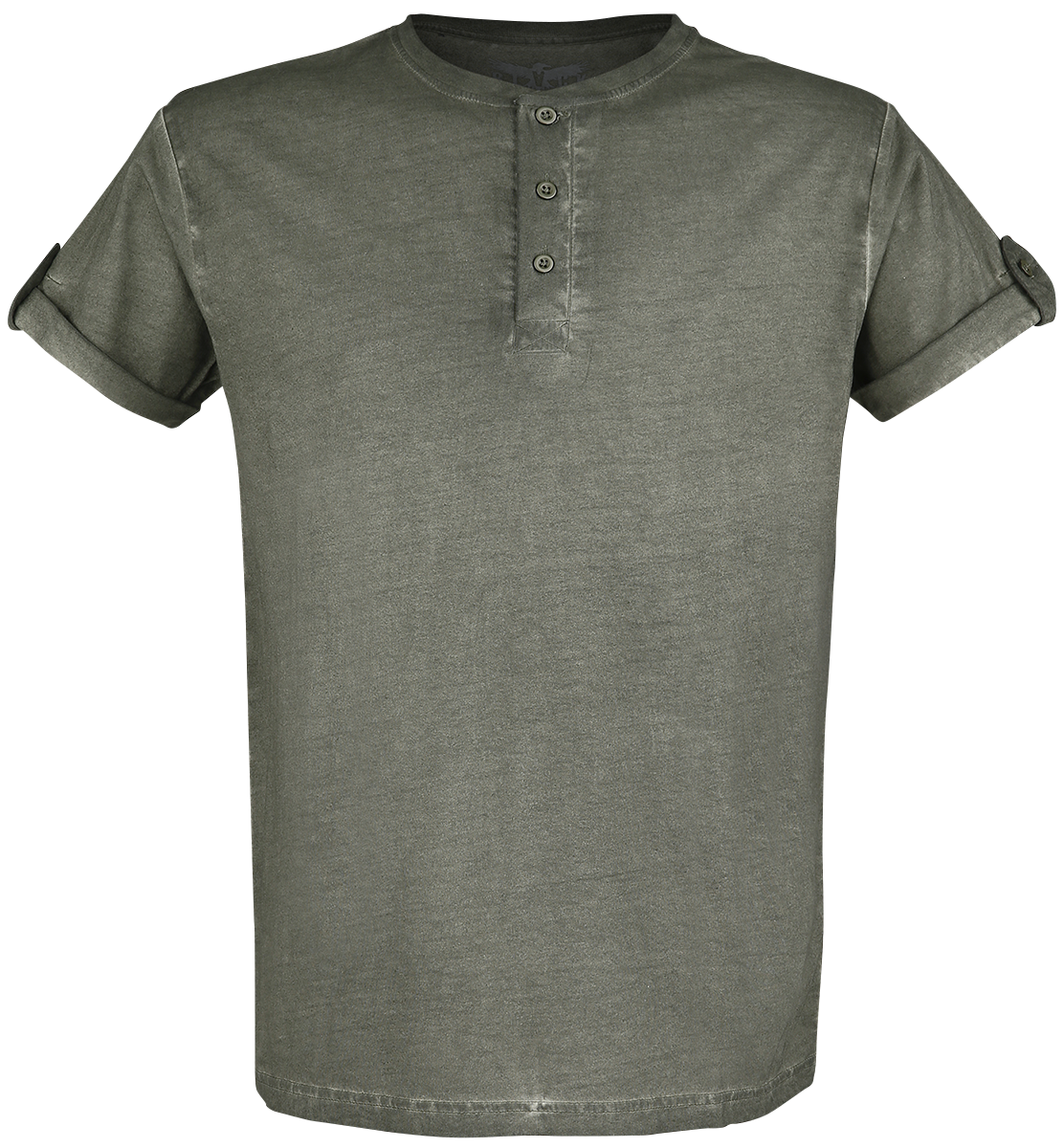 Black Premium by EMP - grünes T-Shirt mit Knopfleiste und umgeschlagenen Ärmeln - T-Shirt - grün - EMP Exklusiv!