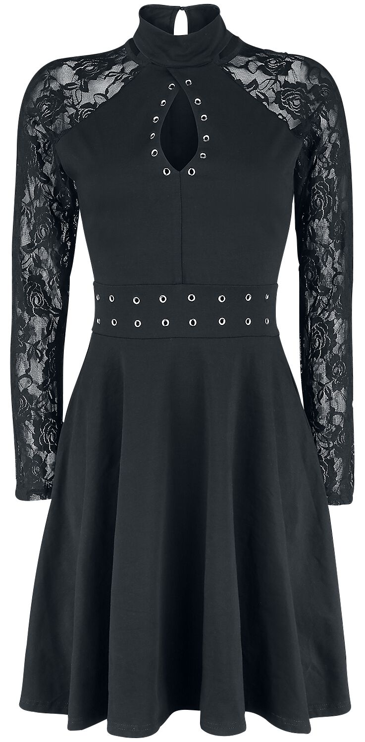 Gothicana by EMP Turn Up Lace Dress Mittellanges Kleid schwarz in L