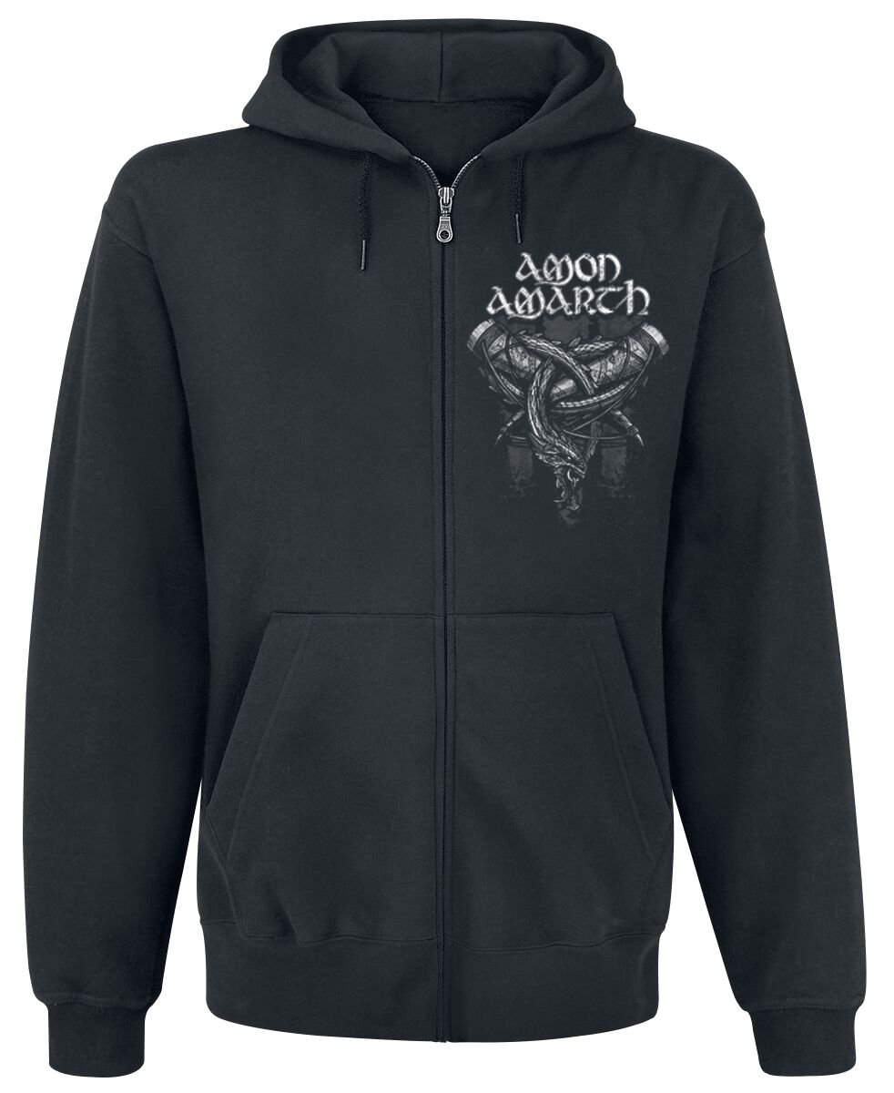 Amon Amarth Kapuzenjacke - Carved Skull - M bis XL - für Männer - Größe M - schwarz  - Lizenziertes Merchandise!