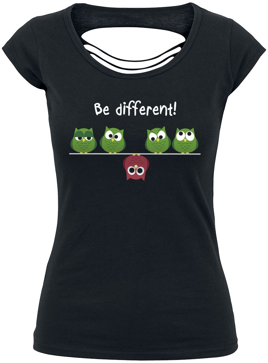 T-Shirt Manches courtes Fun de Be Different! - - XS - pour Femme - noir