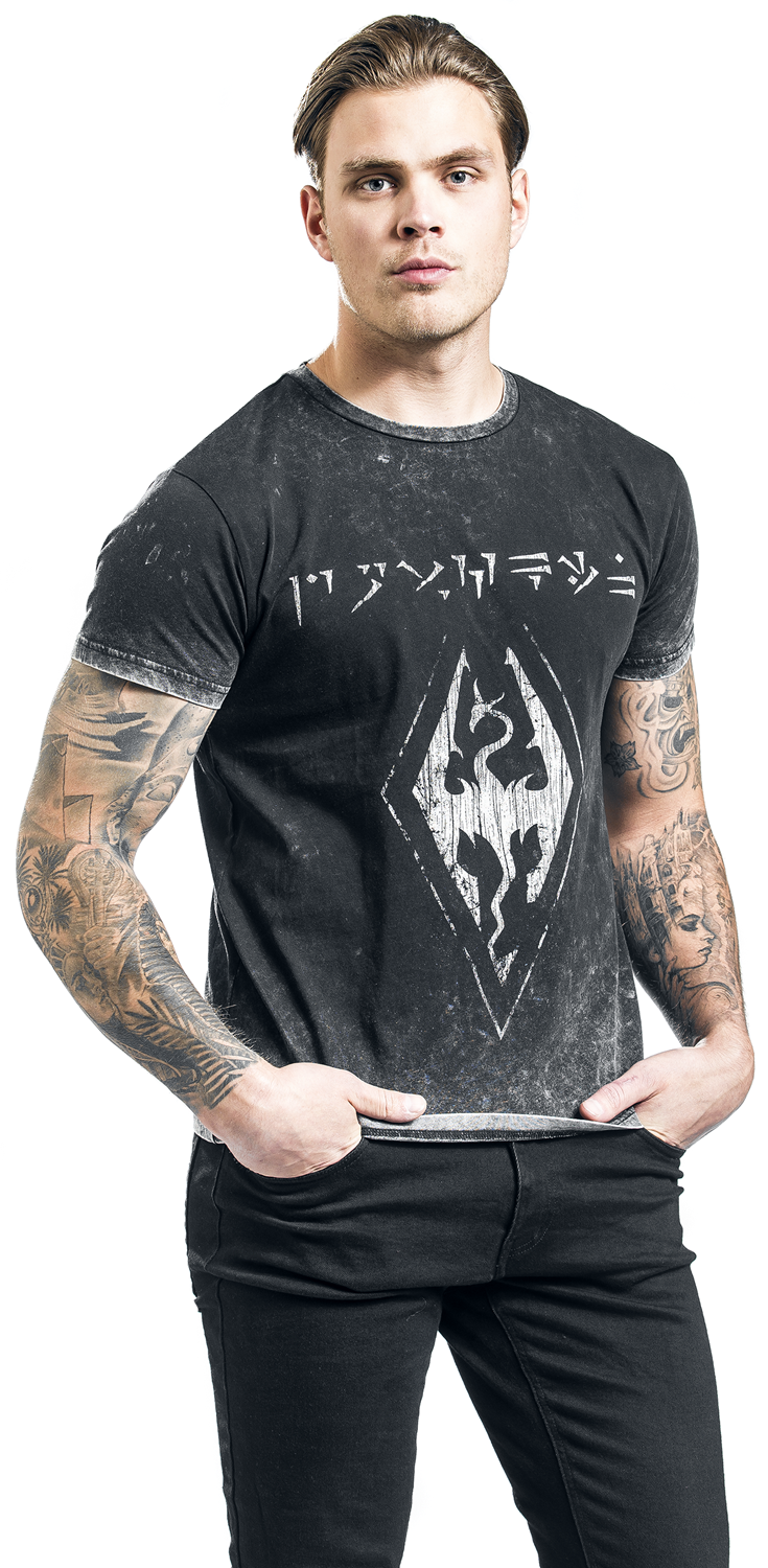 The Elder Scrolls V - Skyrim - Dovahkiin Logo T-Shirt schwarz - 20.01% Rabatt