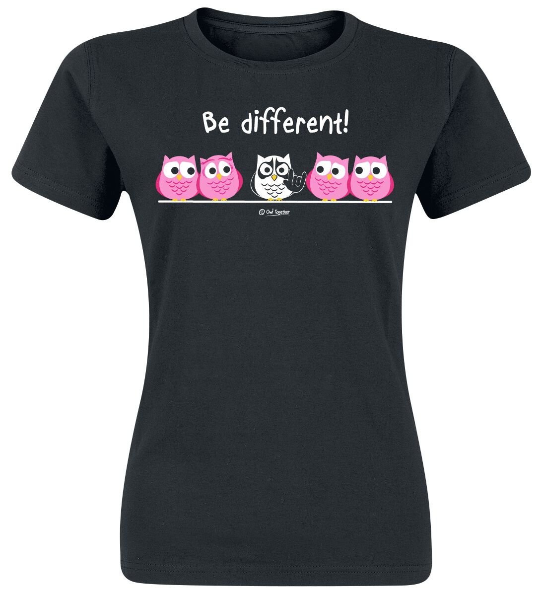 T-Shirt Manches courtes Fun de Be Different! - Be Different! - Metal - S à 3XL - pour Femme - noir