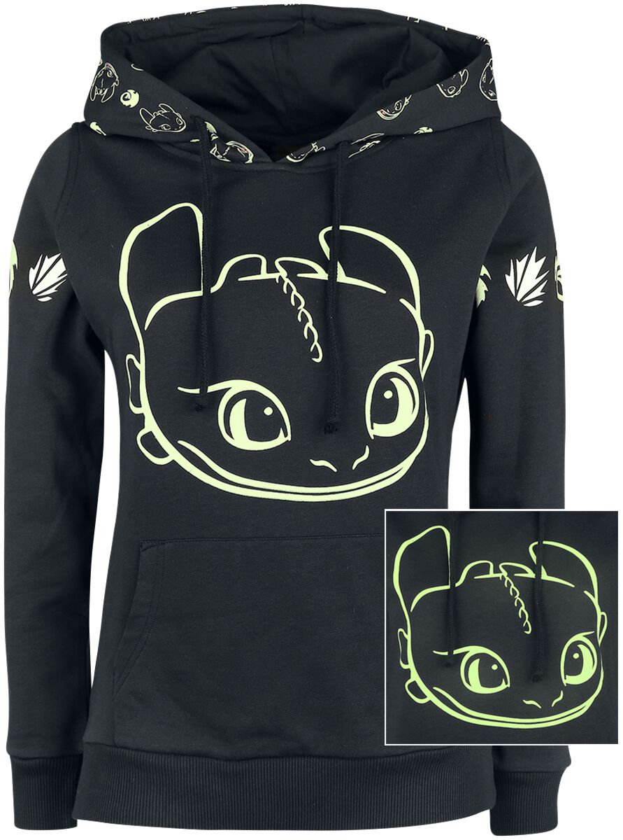 How to Train Your Dragon Toothless - Glow In The Dark Hooded sweater black