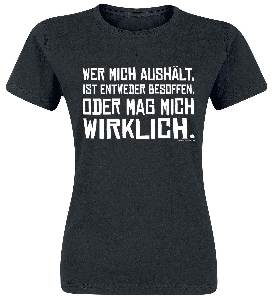 Sprüche T-Shirt - Wer mich aushält - S bis XXL - für Damen - Größe XL - schwarz