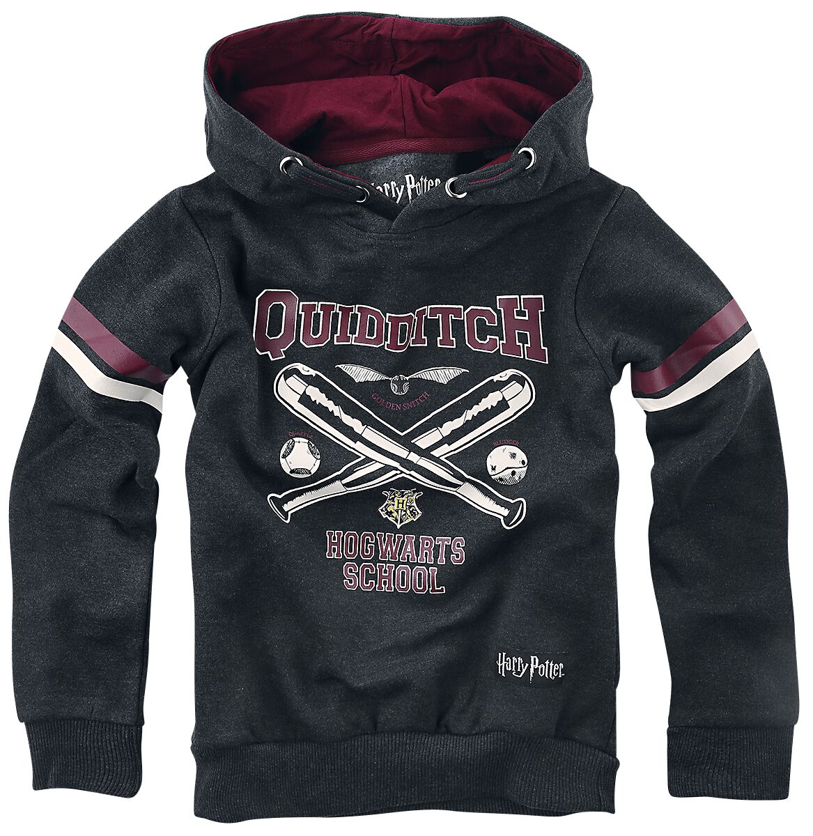 Harry Potter Kids – Quidditch Kapuzenpullover grau meliert Harry Potter Kids – Quidditch Kapuzenpullover grau meliert