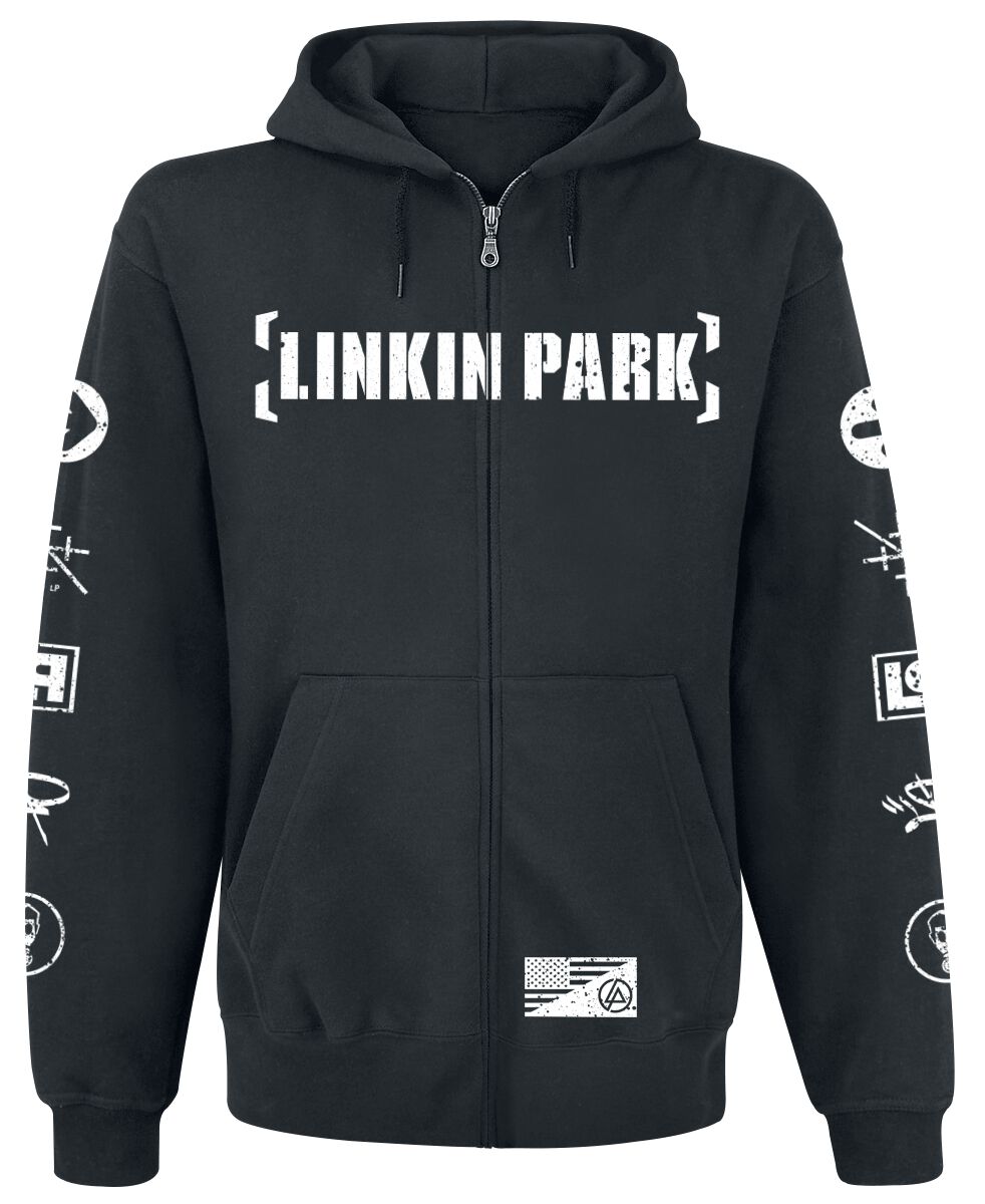 Levně Linkin Park Graffiti Mikina s kapucí na zip černá