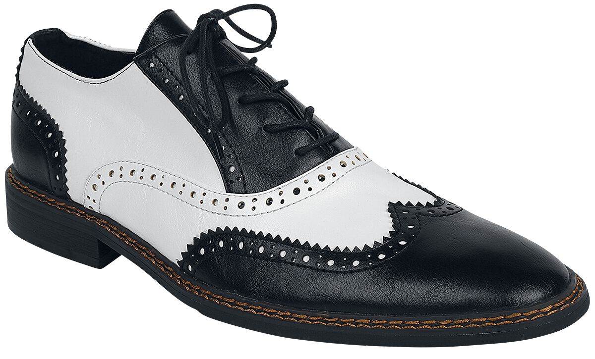 Banned Retro Brogue Lace-up shoe black white