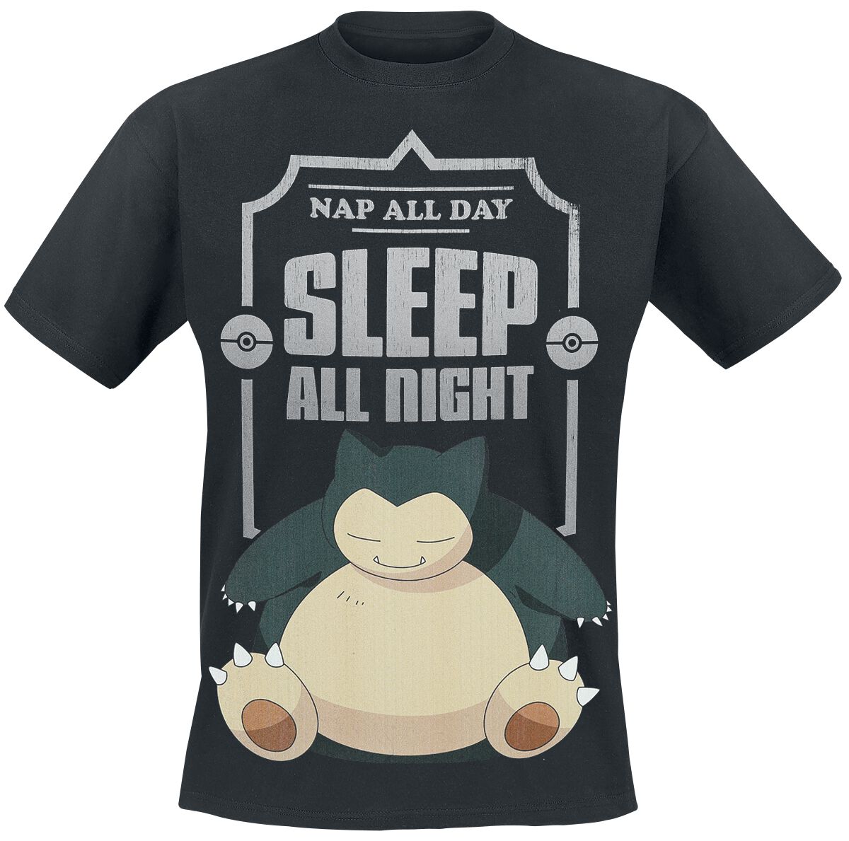 Levně Pokémon Snorlax - Sleep All Night Tričko černá