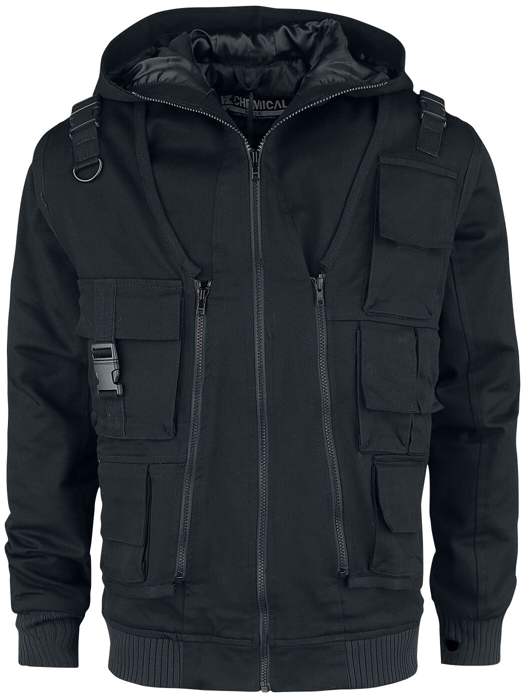 Chemical Black - Gothic Winterjacke - Taj Jacket - S bis XXL - für Männer - Größe XL - schwarz