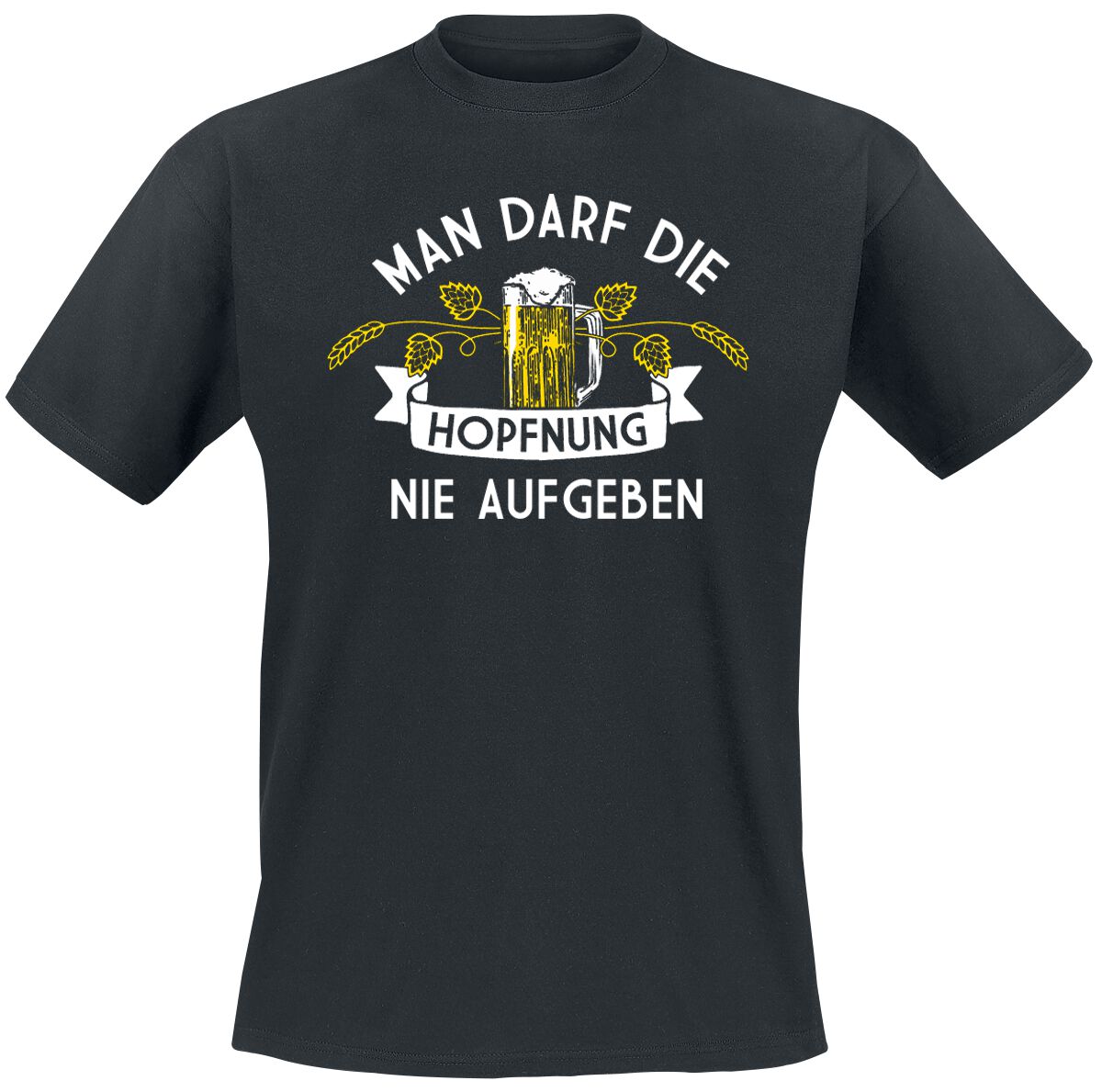 Alkohol & Party T-Shirt - Man darf die Hopfnung nie aufgeben - M bis 5XL - für Männer - Größe L - schwarz