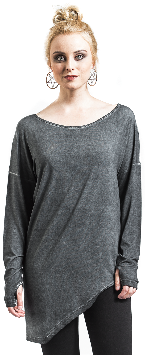 Rockupy Asymetric Longsleeve Langarmshirt grün