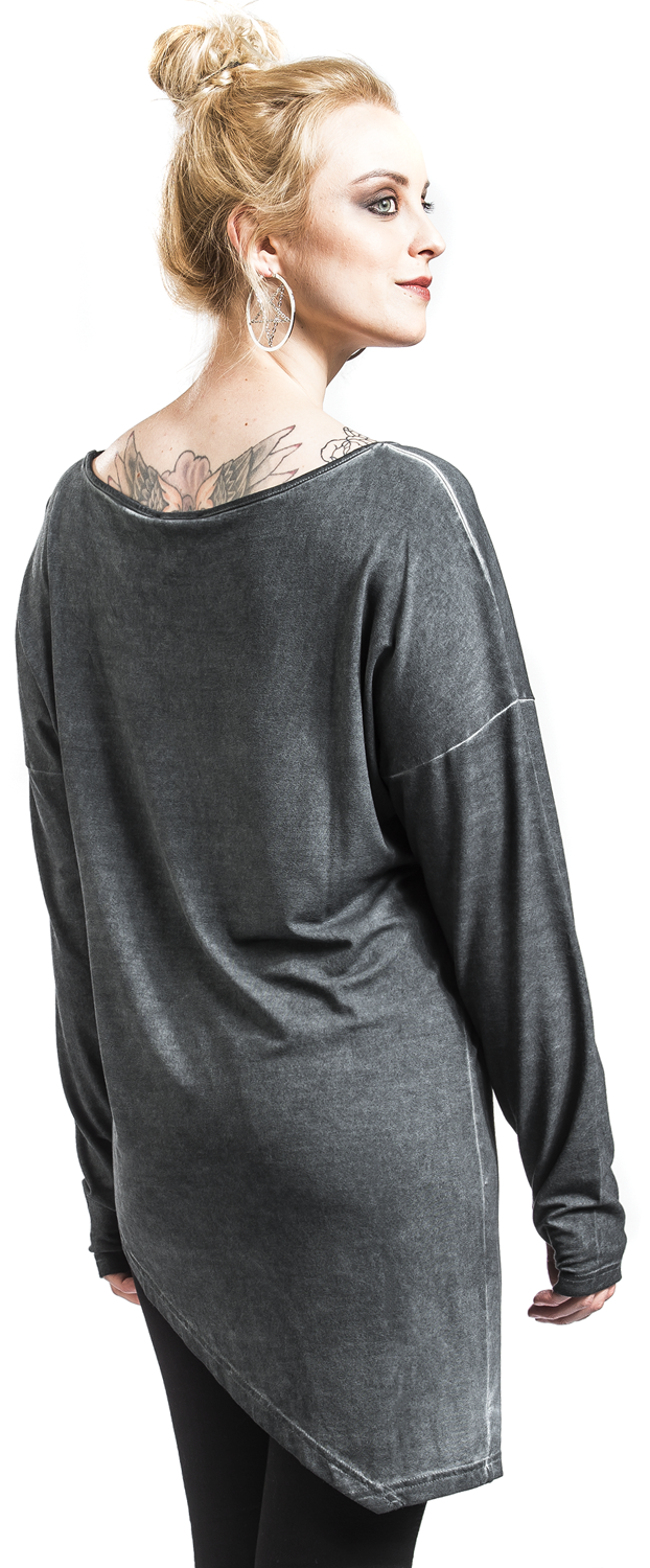Rockupy Asymetric Longsleeve Langarmshirt grün
