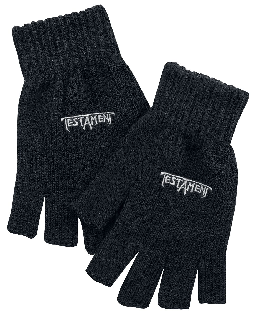 Testament Kurzfingerhandschuhe Logo schwarz Lizenziertes Merchandise!  - Onlineshop EMP