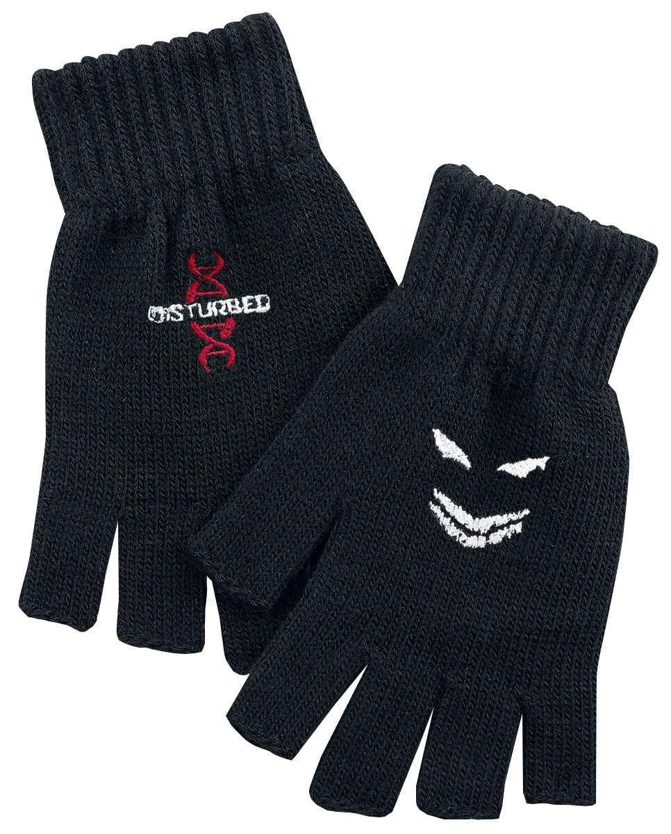 Disturbed Kurzfingerhandschuhe Smile Red DNA schwarz Lizenziertes Merchandise!  - Onlineshop EMP