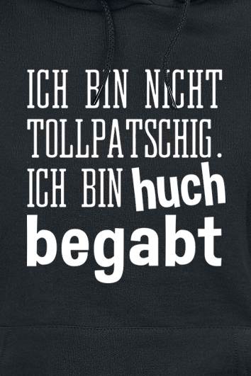 Sprüche Kapuzenpullover - Ich bin nicht tollpatschig. - L bis XXL - für Damen - Größe L - schwarz