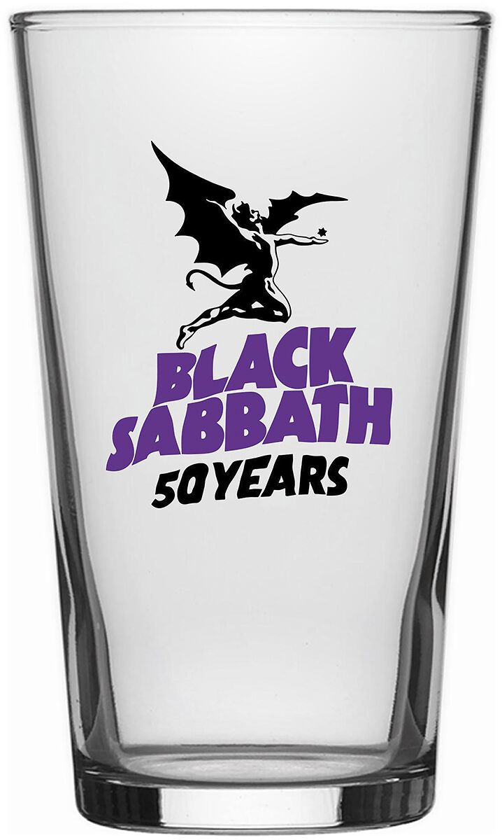 Black Sabbath Bierglas - 50 Years - klar  - Lizenziertes Merchandise!