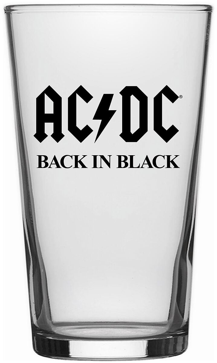 Levně AC/DC Back in Black pivní sklenice transparentní