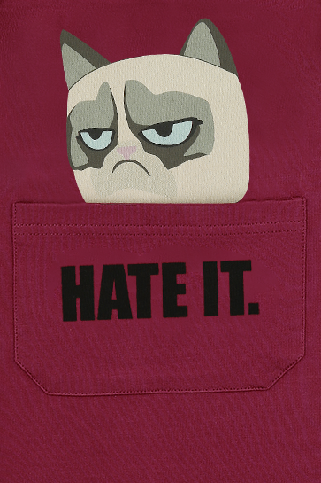 Grumpy Cat Hate It Kurzes Kleid beere