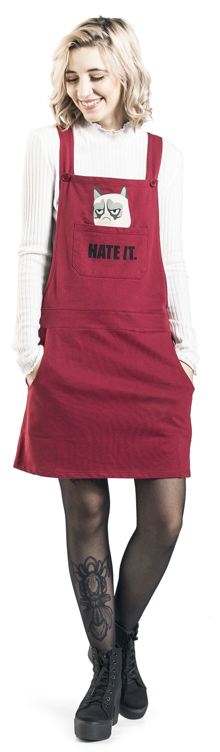 Grumpy Cat Hate It Kurzes Kleid beere