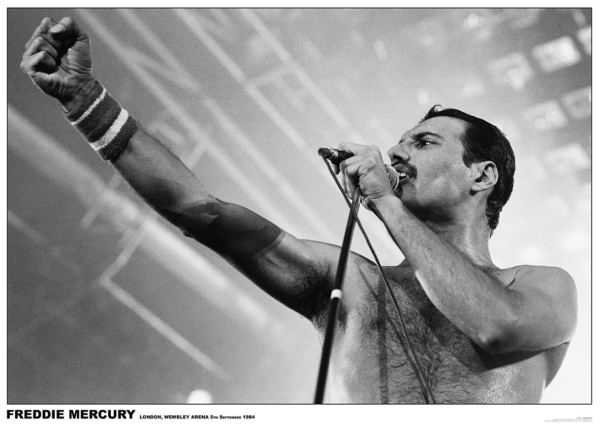 Levně Queen Freddie Mercury - Wembley Arena, London 1984 plakát vícebarevný