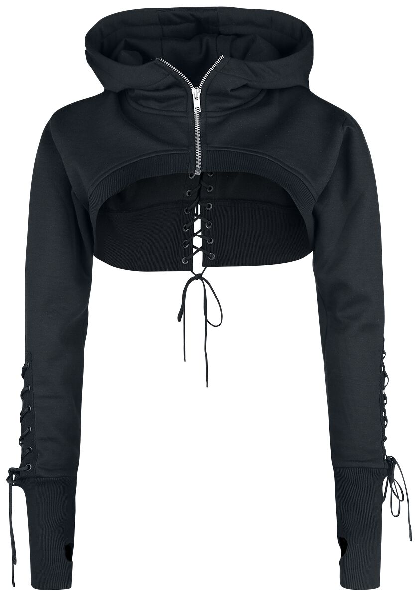 Sweat-shirt zippé à capuche Gothic de Chemical Black - Boléro Ebony - XS à XL - pour Femme - noir