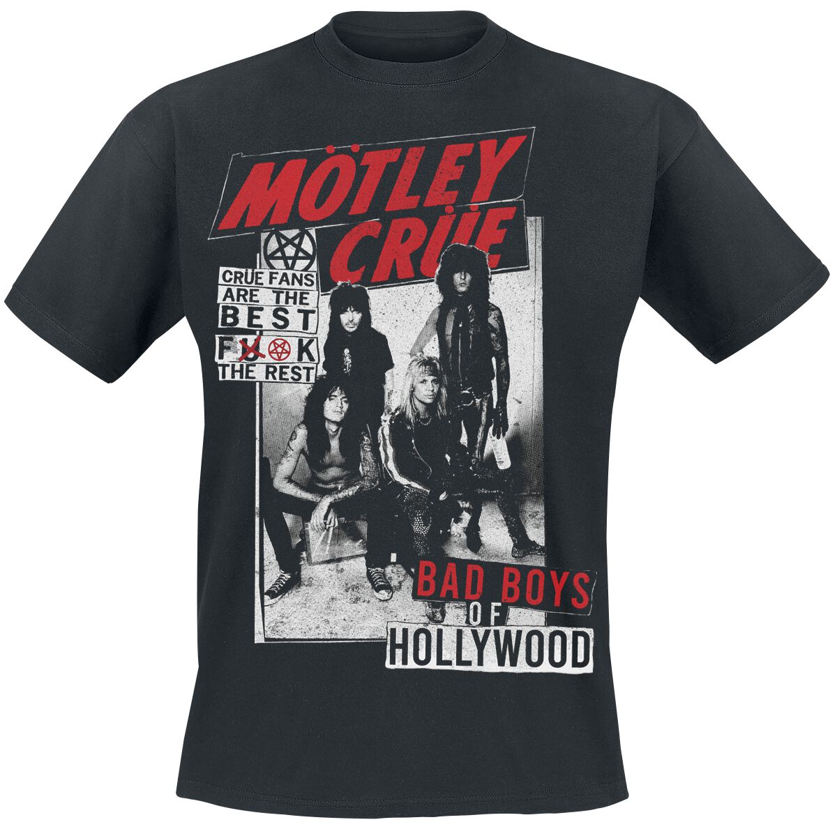Levně Mötley Crüe Crue Fans Punk Hollywood Tričko černá