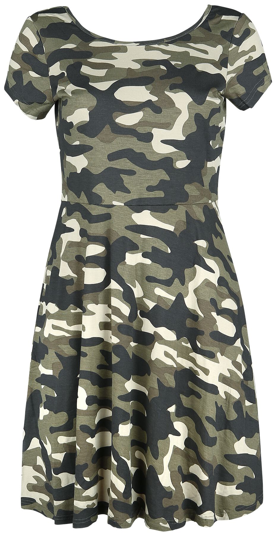 Image of Black Premium by EMP Kleid mit Camouflage Muster und dekorativer Schnürung Kleid schwarz
