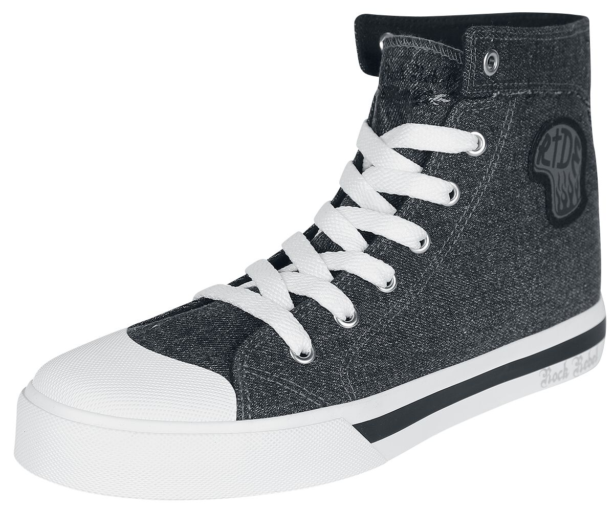 Rock Rebel by EMP Dunkelgraue Sneaker im Jeans Look mit seitlichem Patch Sneaker high dunkelgrau  - Onlineshop EMP
