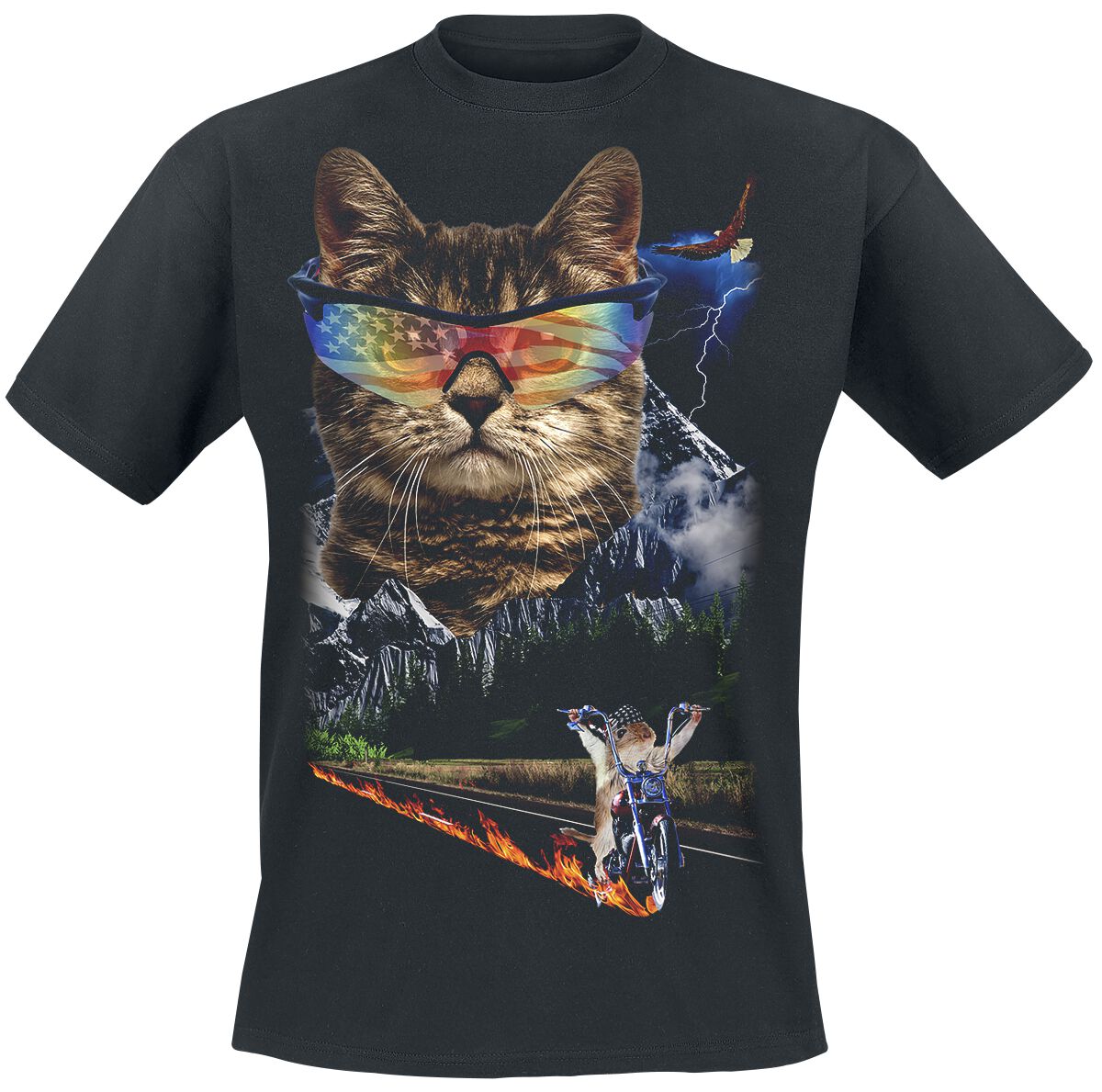 Goodie Two Sleeves Meow For Freedom T-Shirt schwarz in 5XL