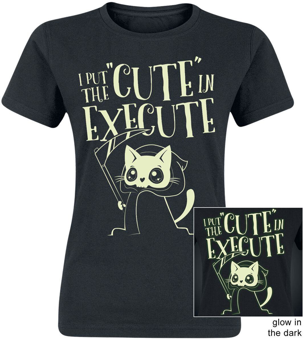 T-Shirt Manches courtes Fun de Tierisch - Cute In Execute - S à XXL - pour Femme - noir