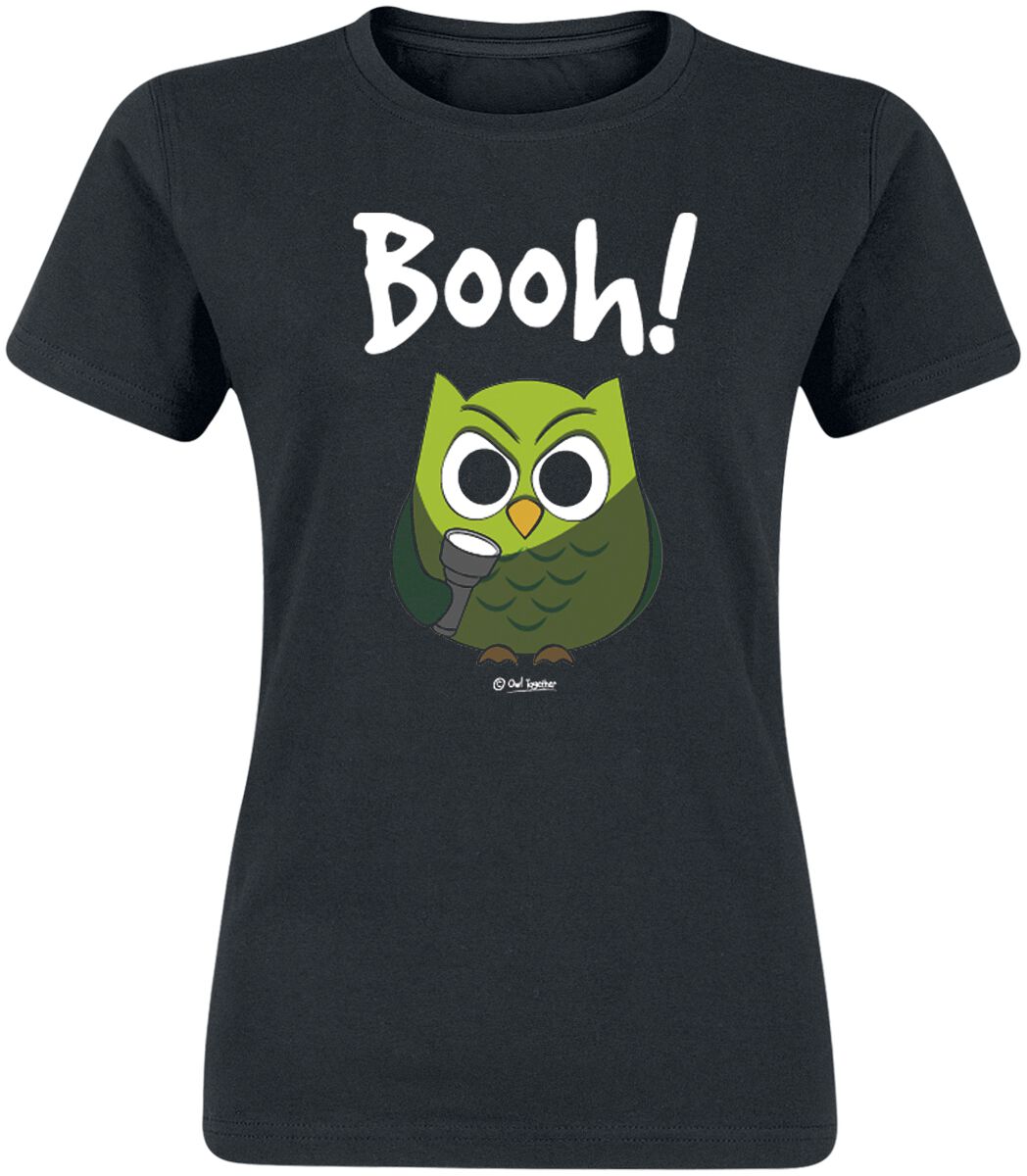 T-Shirt Manches courtes Fun de Tierisch - Booh! - S à 3XL - pour Femme - noir