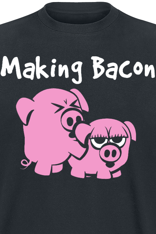 Tierisch T-Shirt - Making Bacon - XXL bis 5XL - für Männer - Größe 3XL - schwarz
