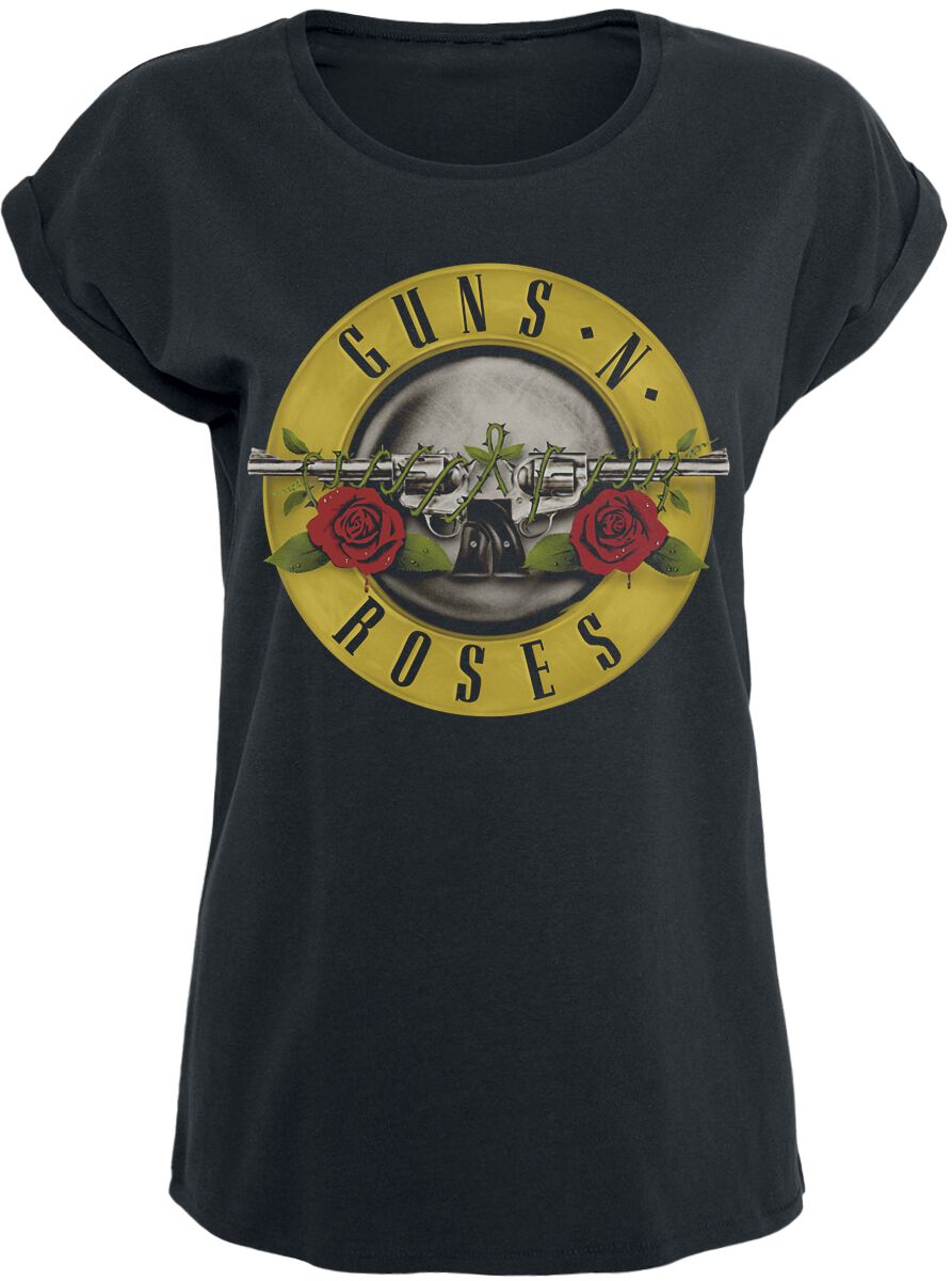 T-Shirt Manches courtes de Guns N' Roses - Balle Usée - S à XL - pour Femme - noir