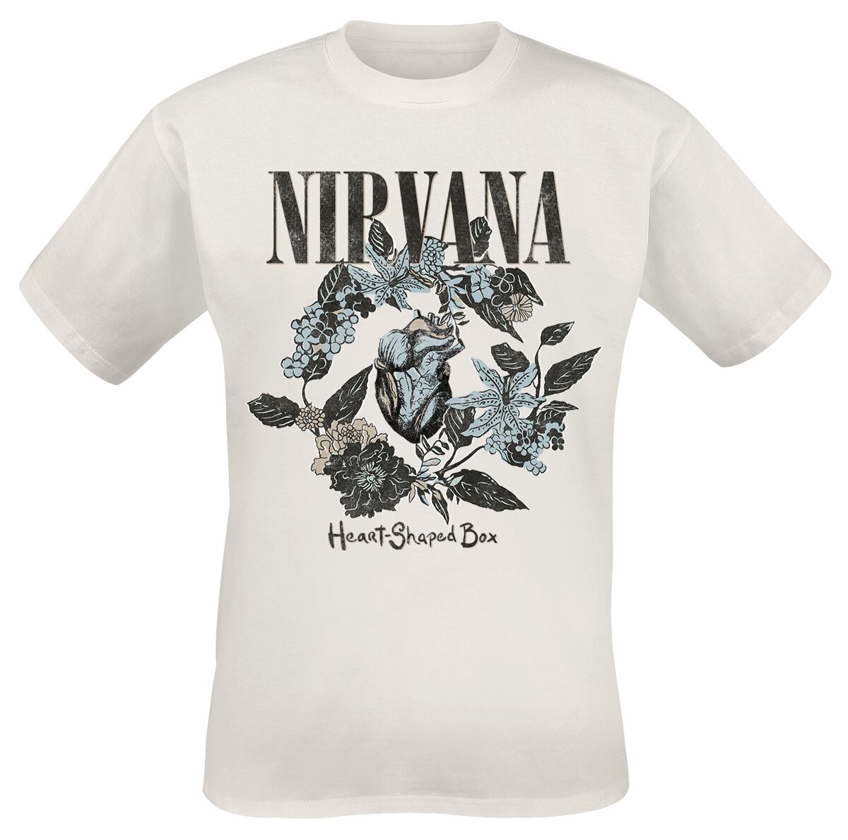 Levně Nirvana Heart Shape Box Tričko bílá