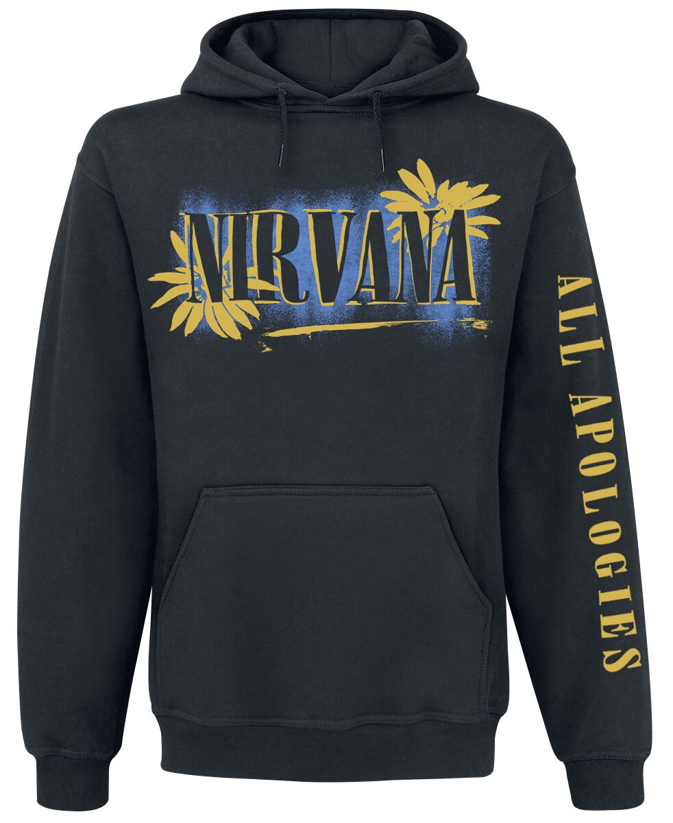 Nirvana Kapuzenpullover - All Apologies - M - für Männer - Größe M - schwarz  - Lizenziertes Merchandise!