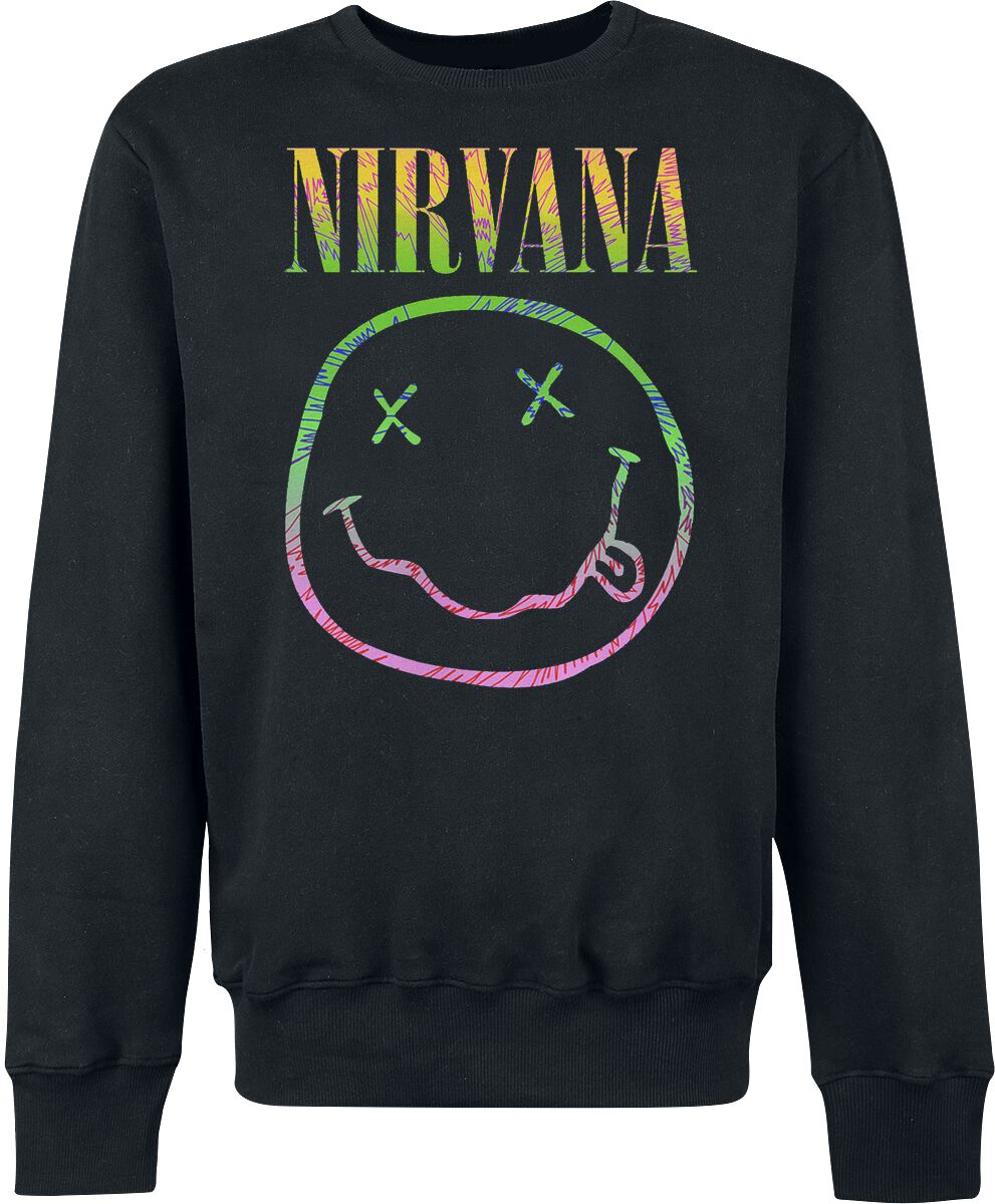 Nirvana Sweatshirt - Sorbet Ray - M - für Männer - Größe M - schwarz  - Lizenziertes Merchandise!